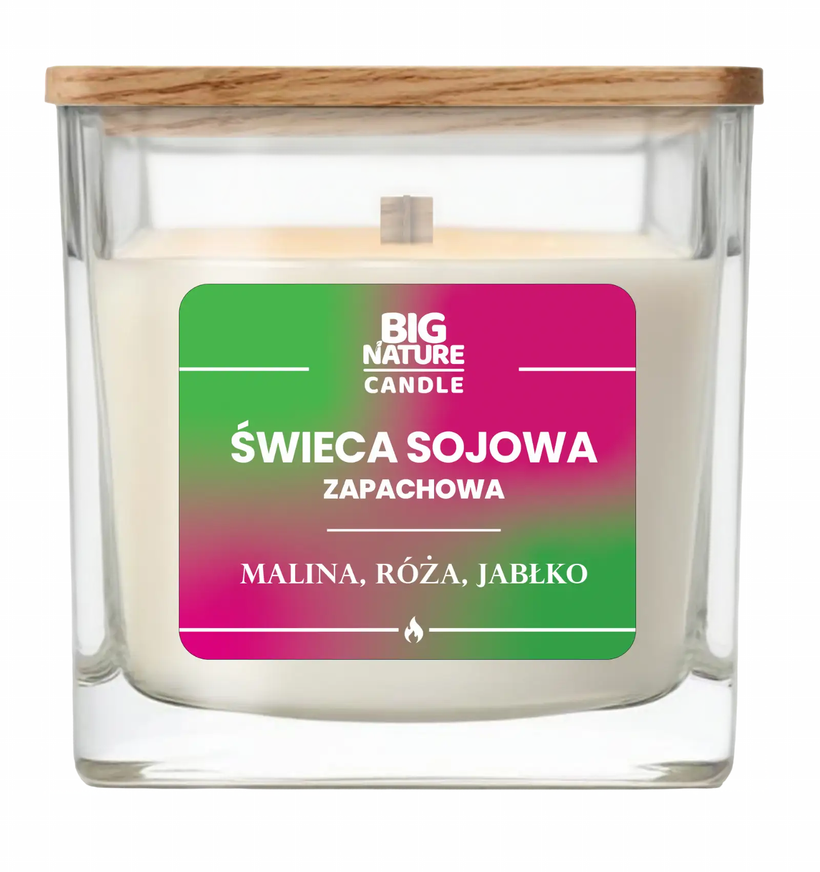 Świeca sojowa o zap. Malina, Róża i Jabłko 220g