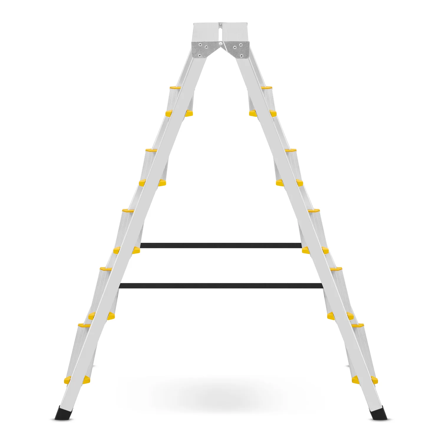 Drabina aluminiowa domowa dwustronna składana HIGHER 2x6 stopni taboret podnóżek schodek — 2