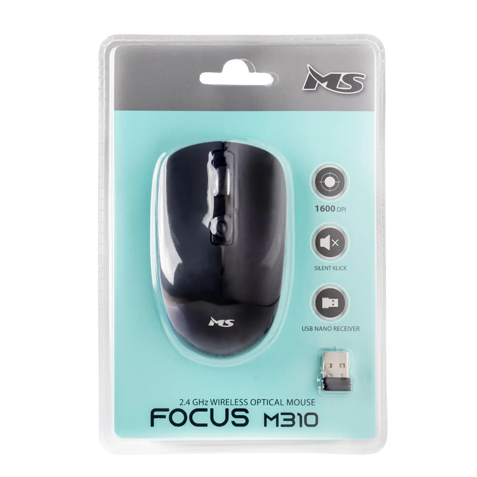 MYSZ BEZPRZEWODOWA MS FOCUS M311 RF 1600DPI 4P SZARA — 5