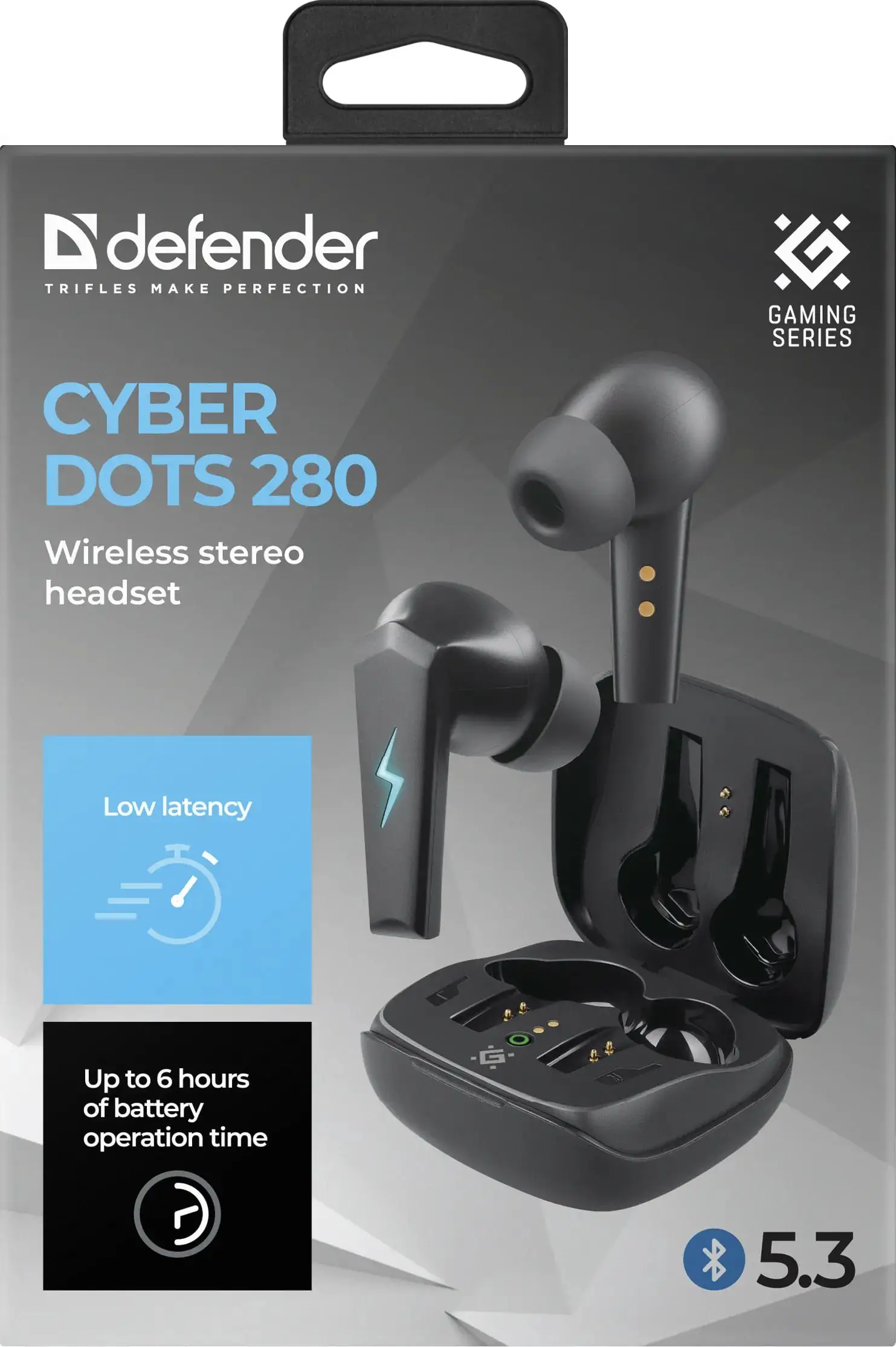 SŁUCHAWKI DEFENDER BLUETOOTH CYBERDOTS 280 GAMING CZARNE — 7