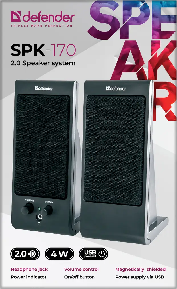 GŁOŚNIKI DEFENDER SPK-170 2.0 4W USB — 2