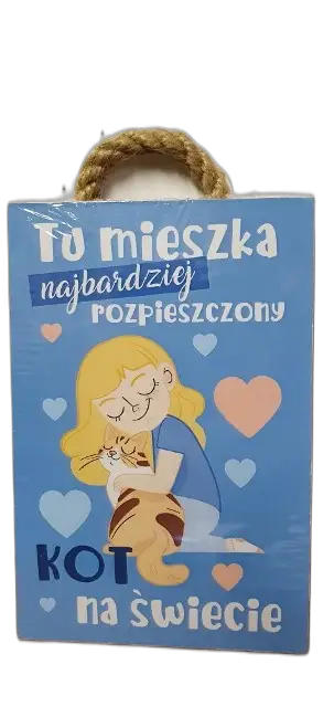 tabliczka/obraz do zawieszenia 10x15 Tu mieszka ... kot