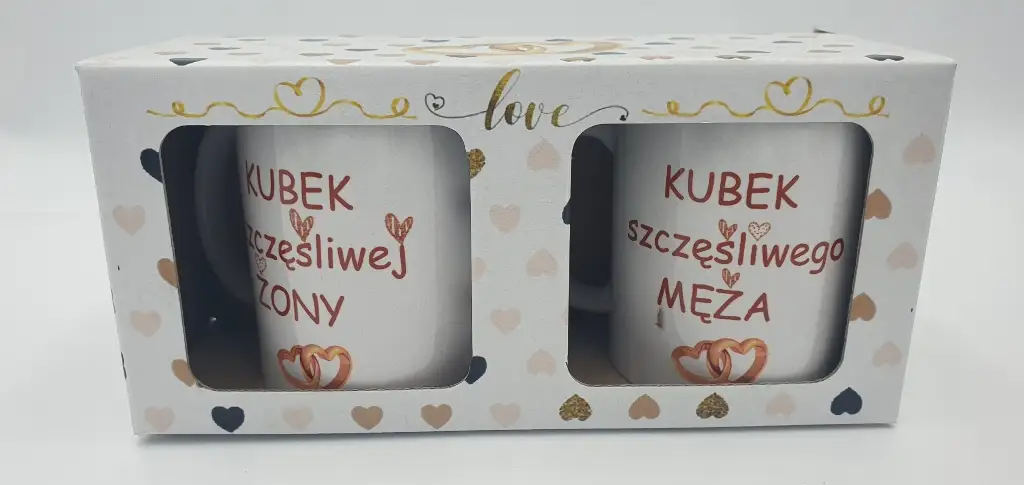 komplet 2 kubków ŻONA / MĄŻ SZCZĘŚLIWI