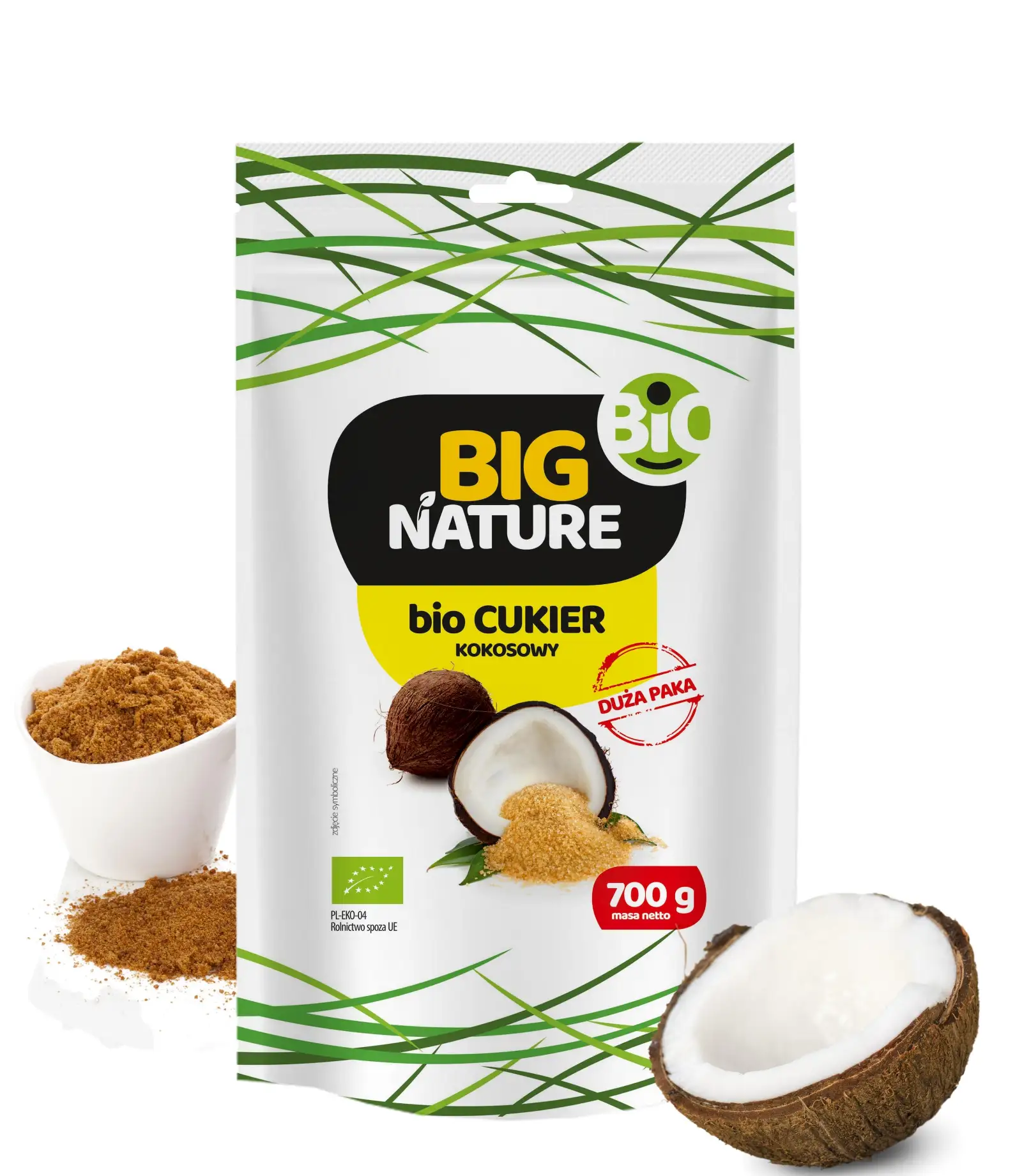 Cukier kokosowy bio 700g Duża Paka - BIG NATURE