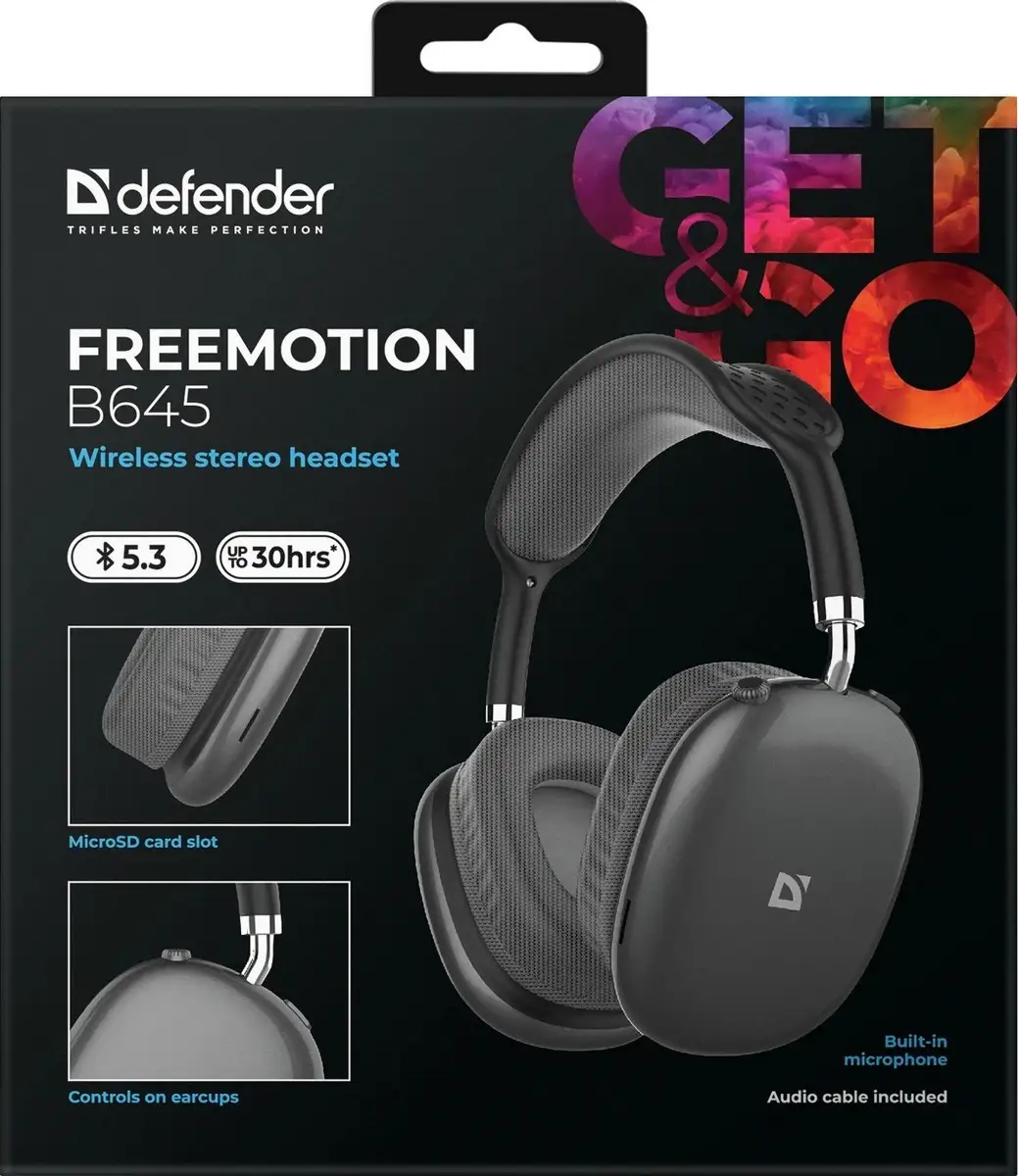 SŁUCHAWKI DEFENDER BLUETOOTH FREEMOTION B645 CZARNE — 6