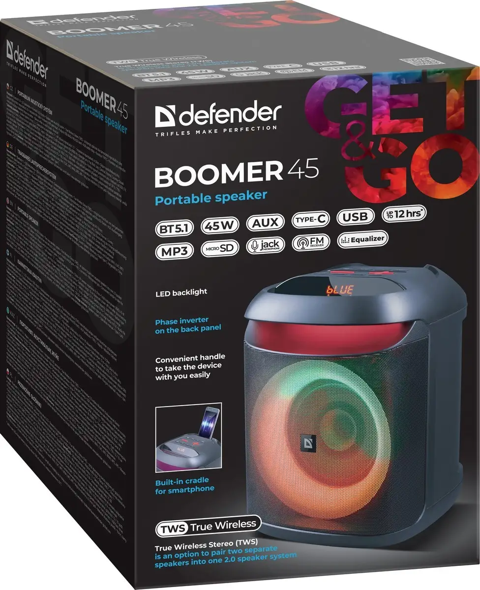 GŁOŚNIK DEFENDER BOOMER 45 BLUETOOTH 45W — 11
