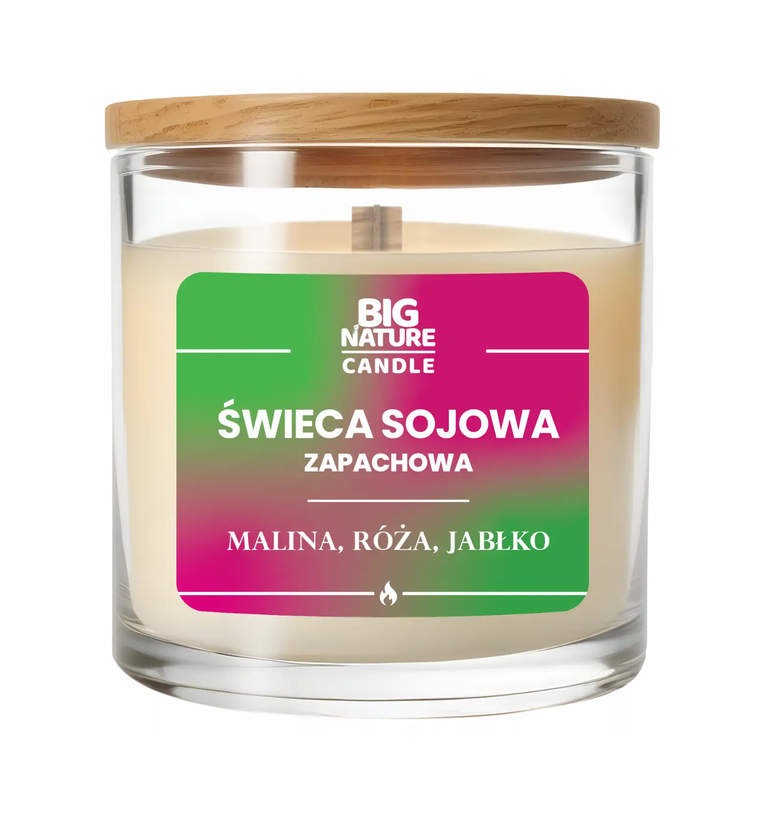Świeca sojowa o zap. Malina, Róża i Jabłko 225g