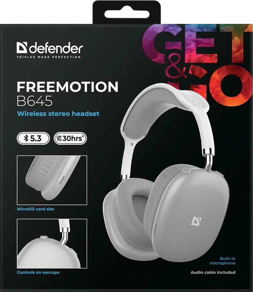 SŁUCHAWKI DEFENDER BLUETOOTH FREEMOTION B645 SZARE — 6