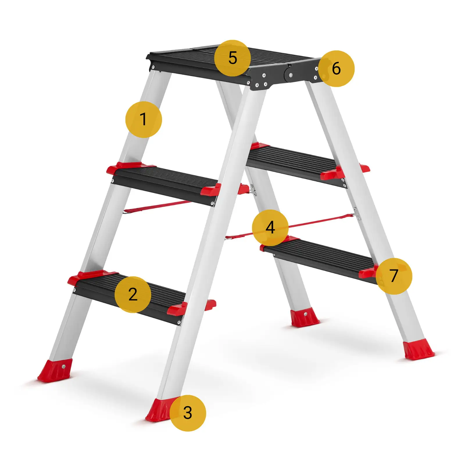 Drabina aluminiowa profesjonalna dwustronna składana HIGHER 2x3 - 2,75m — 2