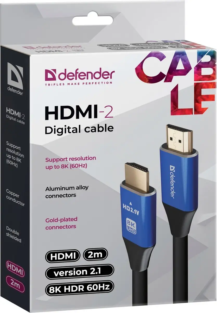 KABEL DEFENDER HDMI-HDMI 2,0m M/M v2.1 8K — 4