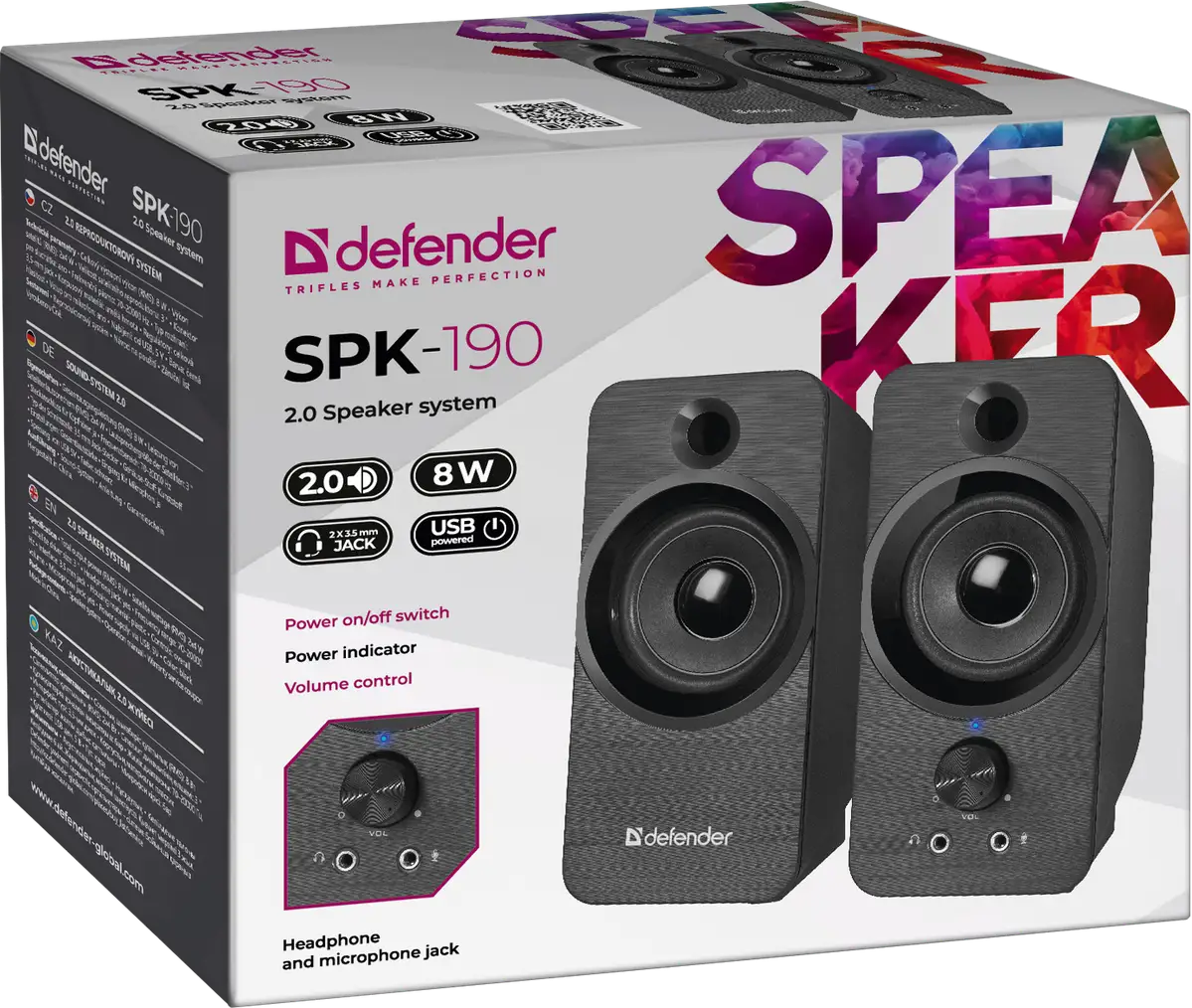 GŁOŚNIKI DEFENDER SPK-190 2.0 8W USB — 4