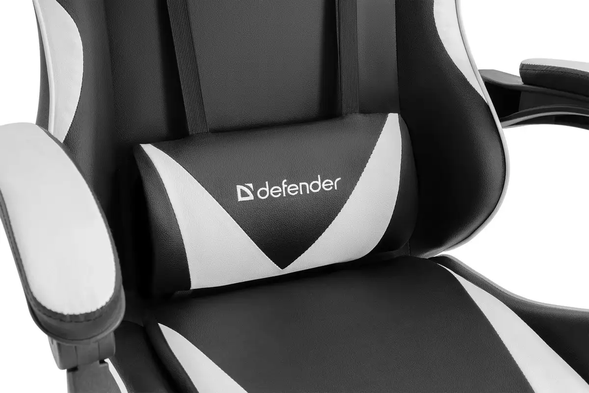FOTEL DEFENDER URANA BIAŁO-CZARNY GAMING — 24