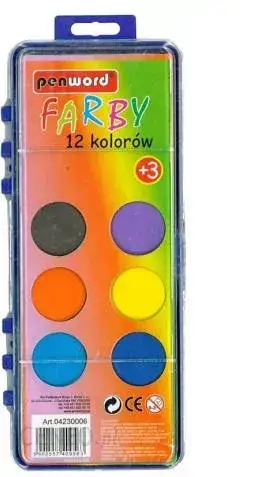 farbki szkolne 12kol. + pędzelek