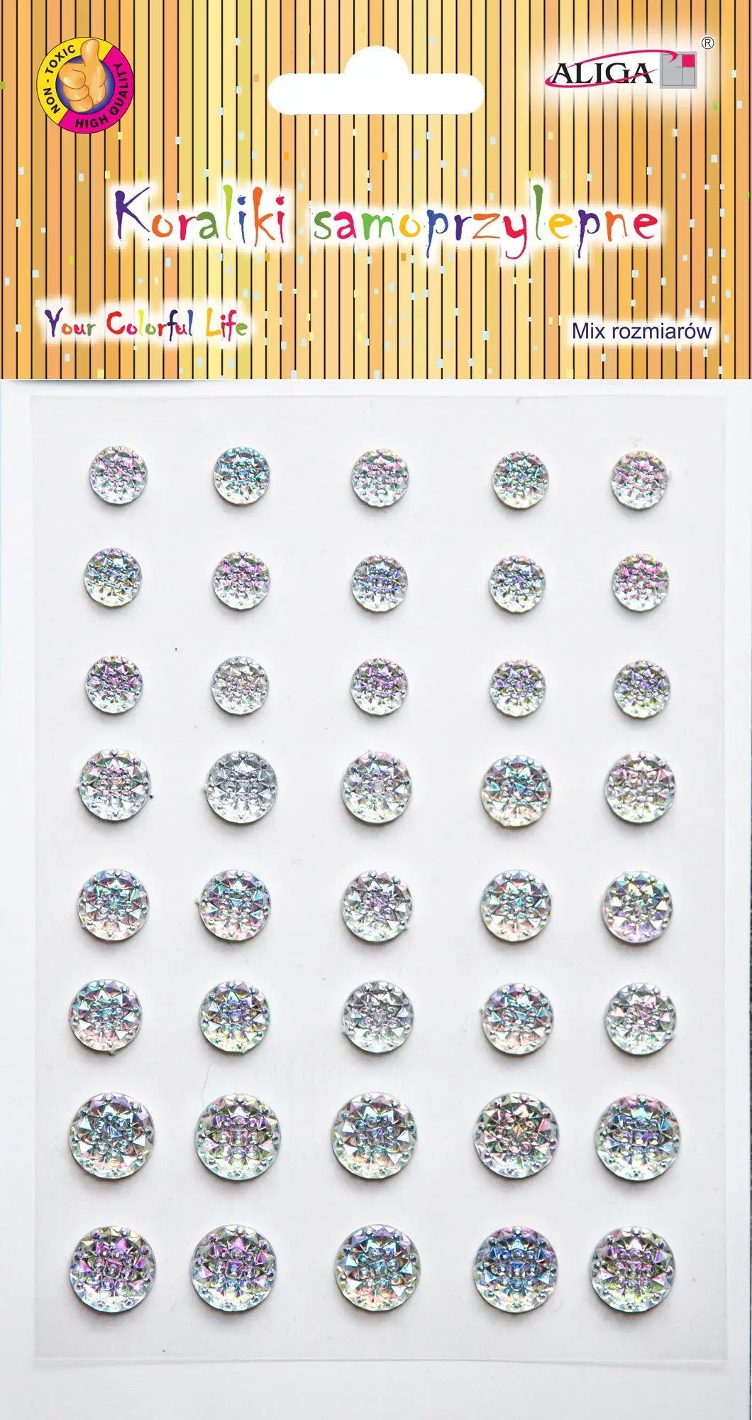 dżety kryształki kwiatki samoprz. opalizujące rozm.8,10,12mm | JET-3693 — 2