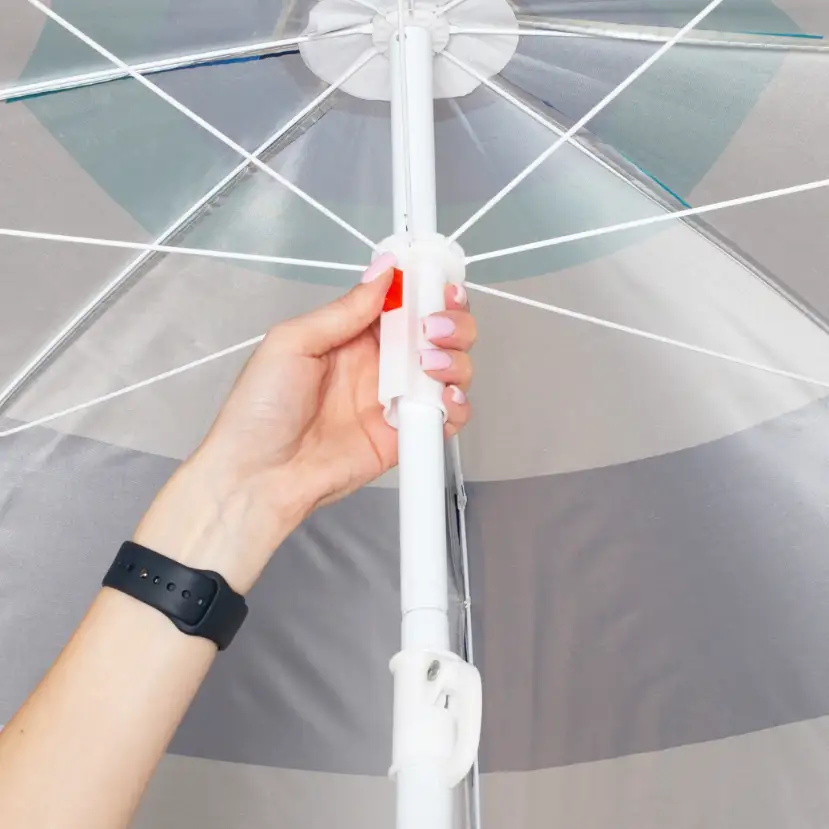 Parasol plażowy ogrodowy składany na balkon 180cm Paski biało-niebieskie — 2