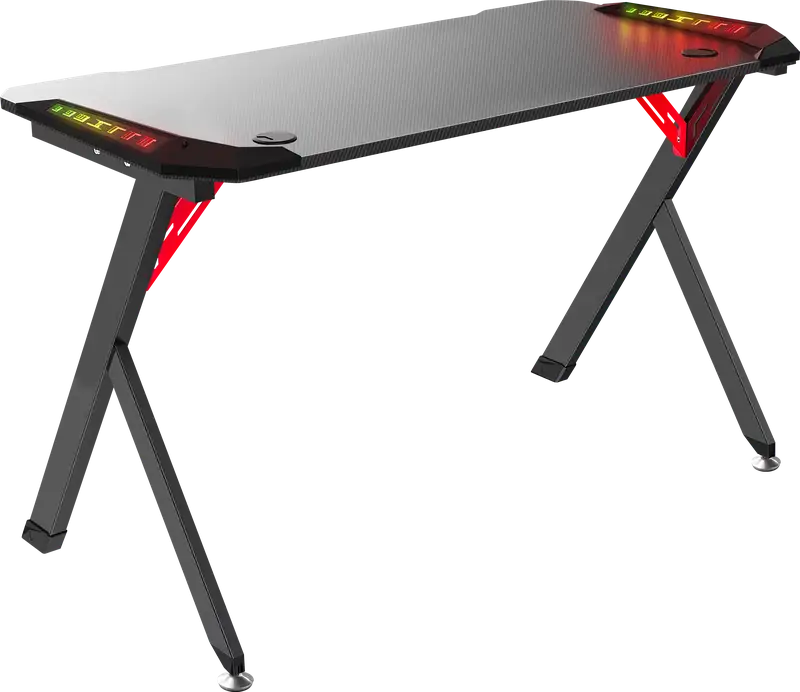 BIURKO DEFENDER SPIRIT RGB CZARNE GAMING — 4