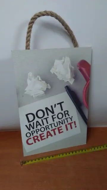 tabliczka/obraz do zawieszenia 20x30 DON'T WAIT FOR OPPORTUNITY CREATE IT!