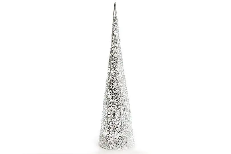 choinka metalowa ażurowa srebrna 60cm ART16508
