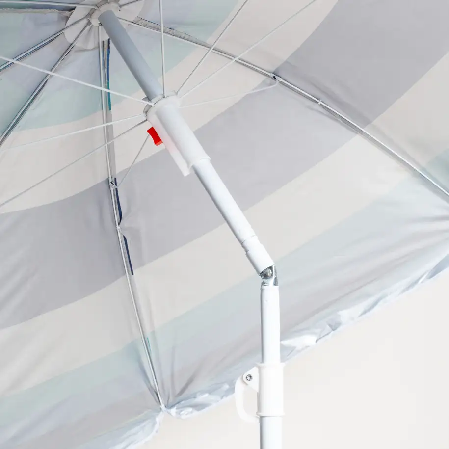 Parasol plażowy ogrodowy składany na balkon 180cm Paski biało-niebieskie — 7