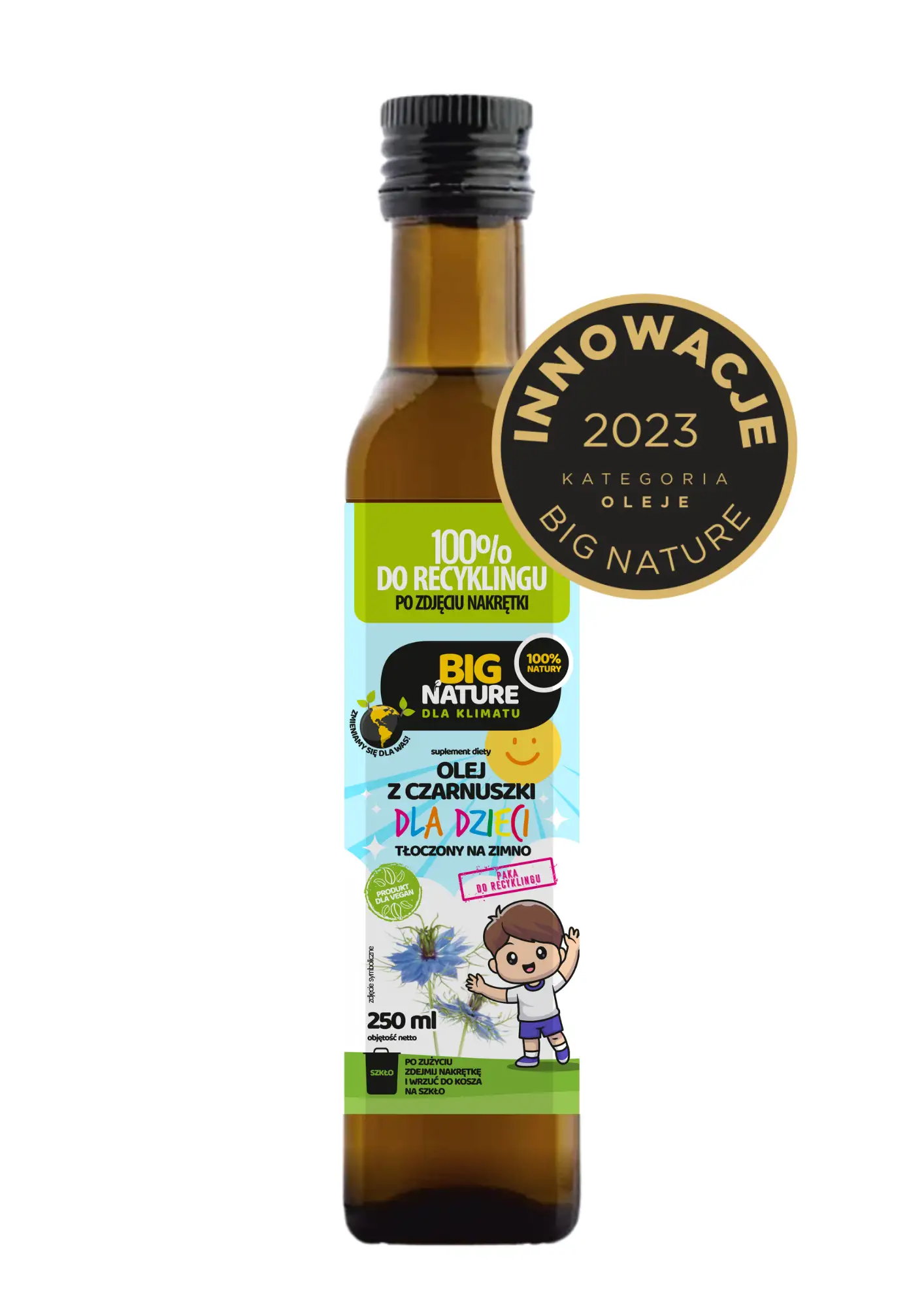 Olej DLA DZIECI z czarnuszki tłocz.na zimno 250ml - BIG NATURE — 2