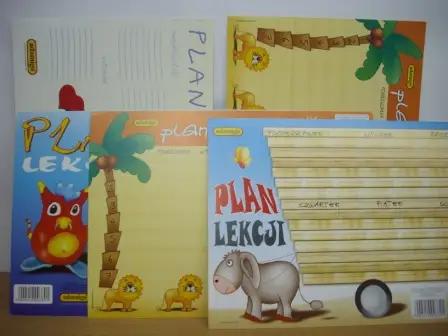 plan lekcji 5szt.  A4-KARTON