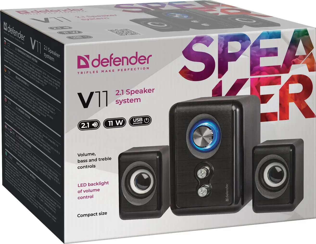 GŁOŚNIKI DEFENDER V11 2.1 11W USB — 5