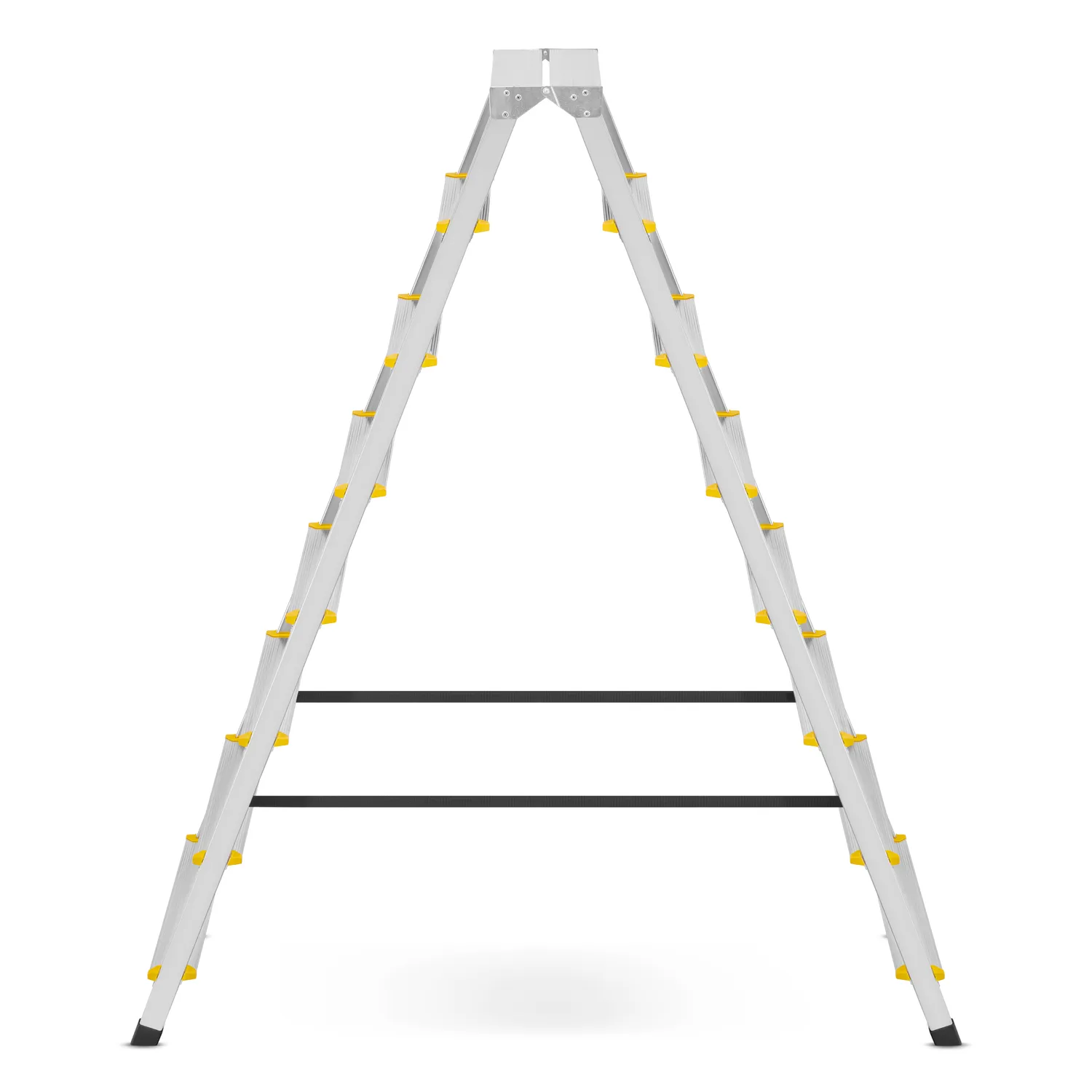 Drabina aluminiowa domowa dwustronna składana HIGHER 2x8 stopni taboret podnóżek schodek — 2
