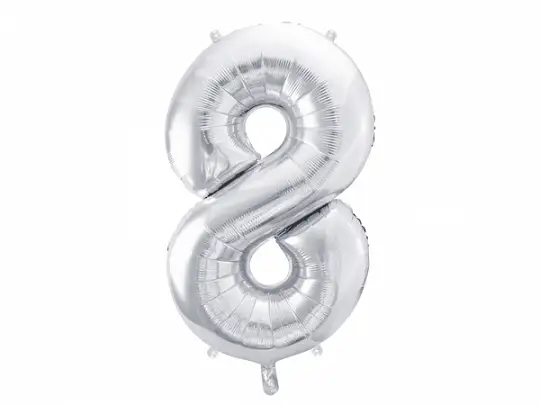 balon cyfra 86cm ''8'' SREBRNY | FB1M-8-018