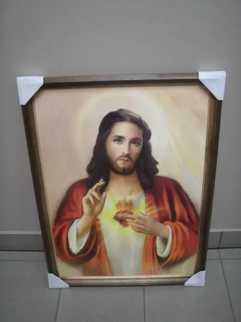obraz w drewnianej ramie 50/70 - religijny — 2