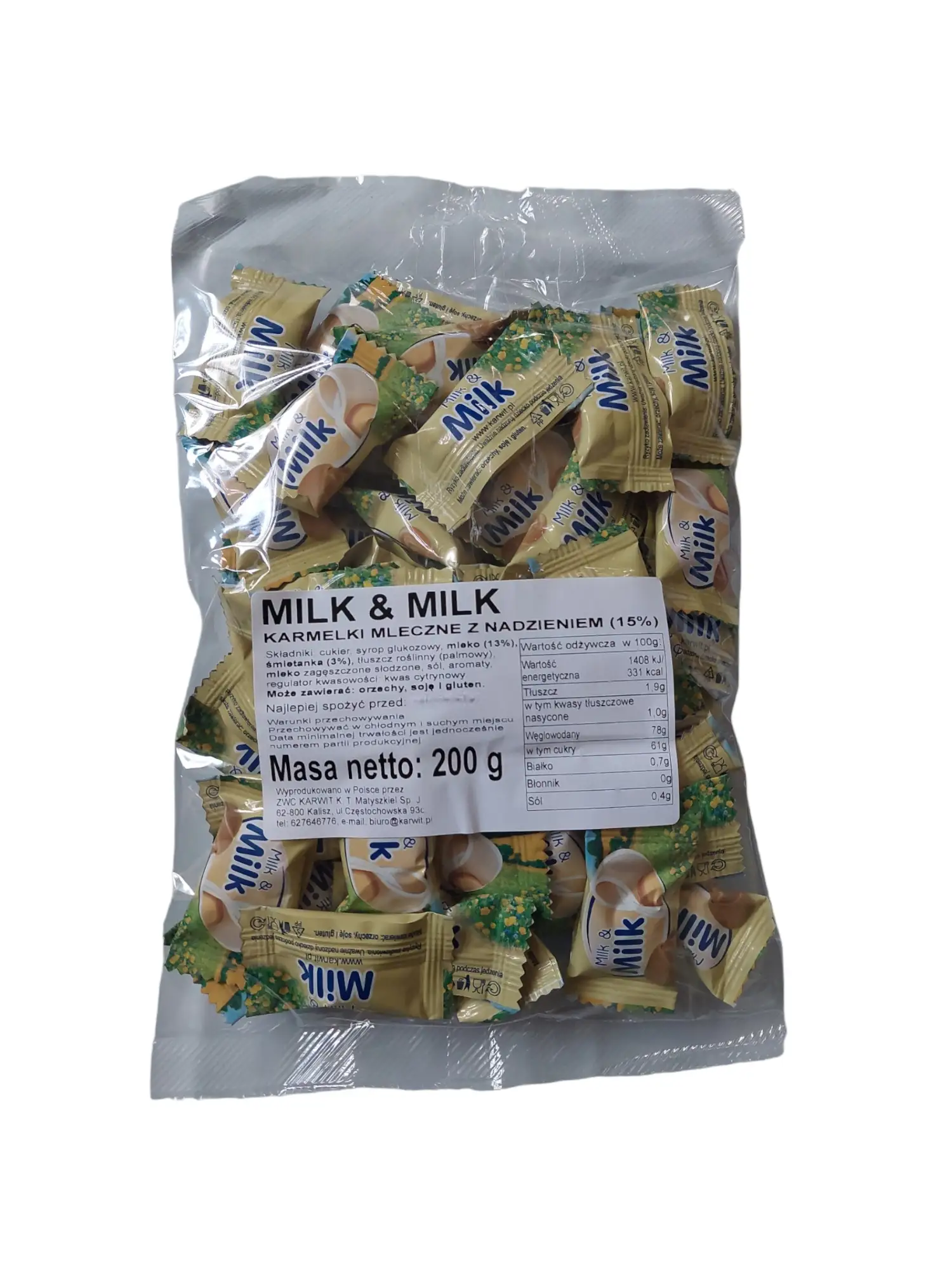 Cukierki karmelki mleczne 200g MILK & MILK