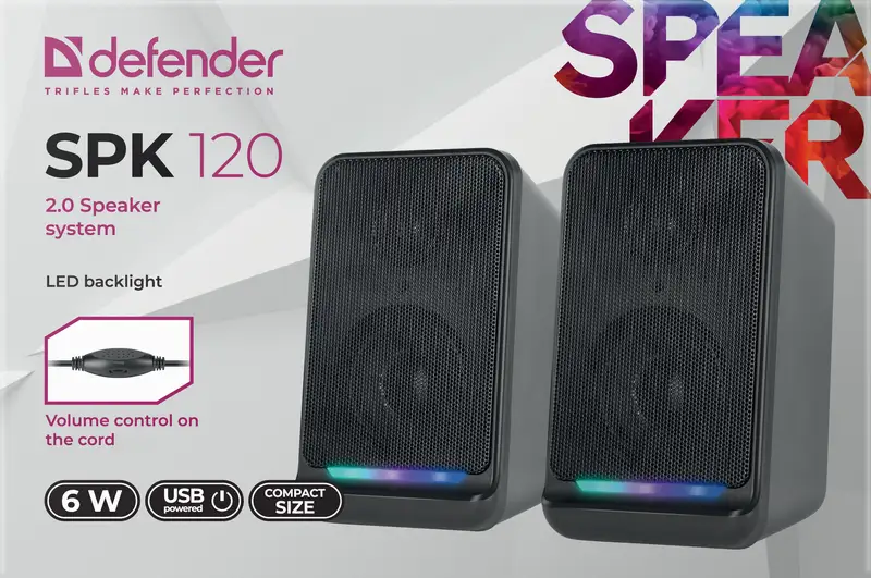 GŁOŚNIKI DEFENDER SPK-120 2.0 6W USB — 9