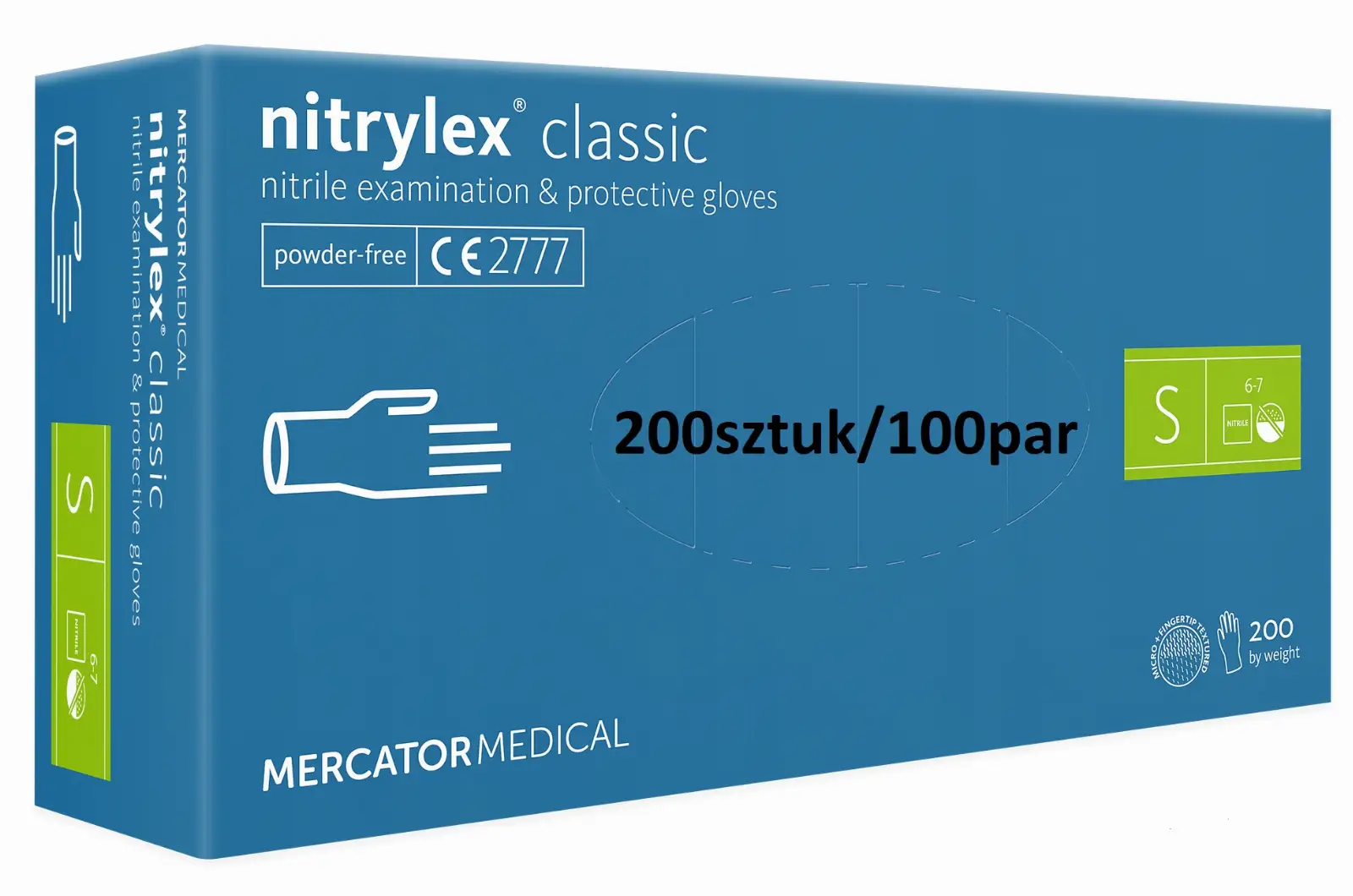 rękawice nitrylowe 200szt niebieskie rozm: S