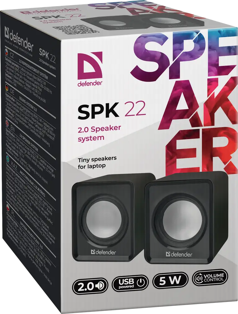 GŁOŚNIKI DEFENDER SPK-22 5W 2.0 USB — 3
