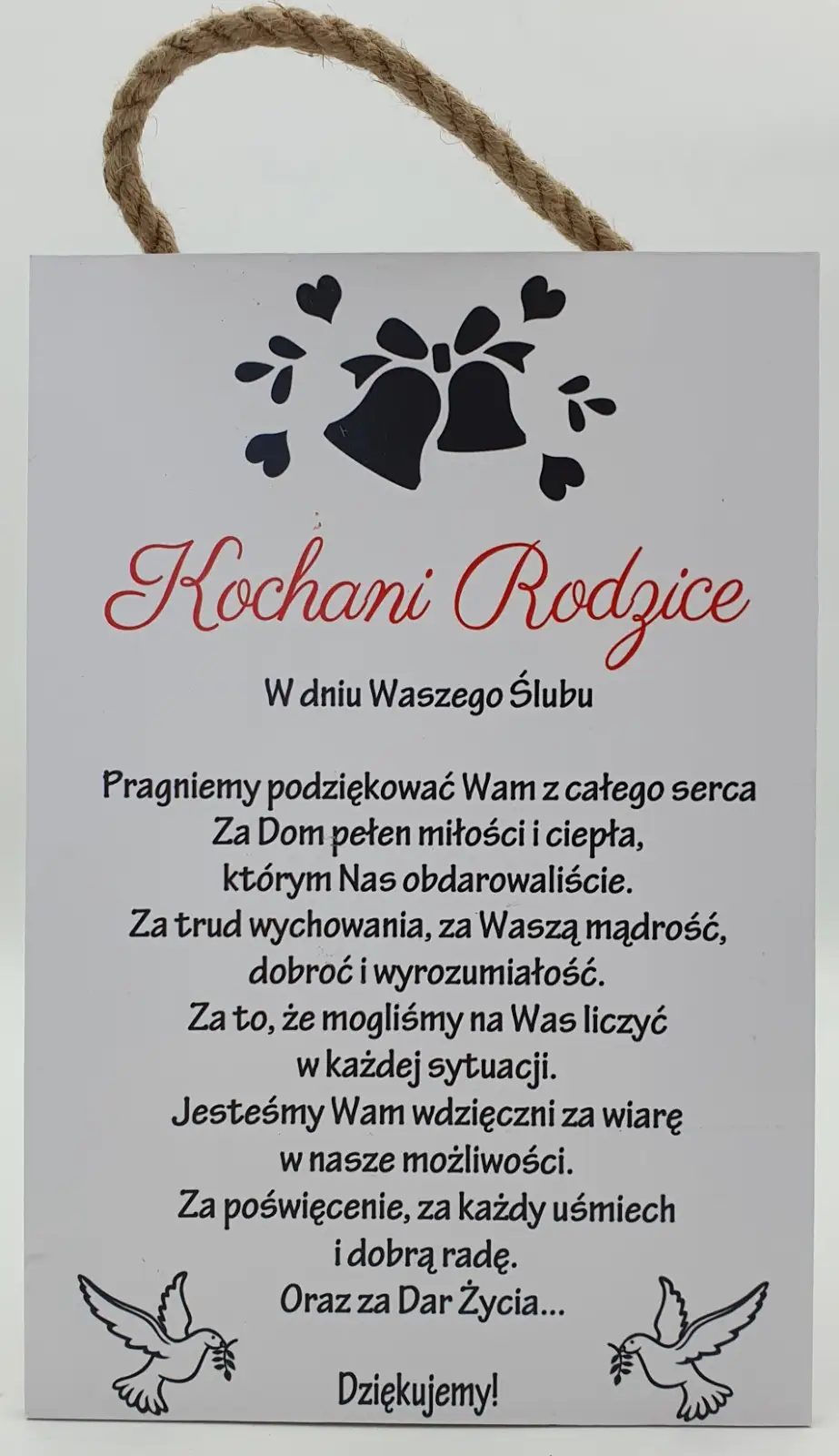 tabliczka/obraz do zawieszenia 20 x 30  Kochani Rodzice