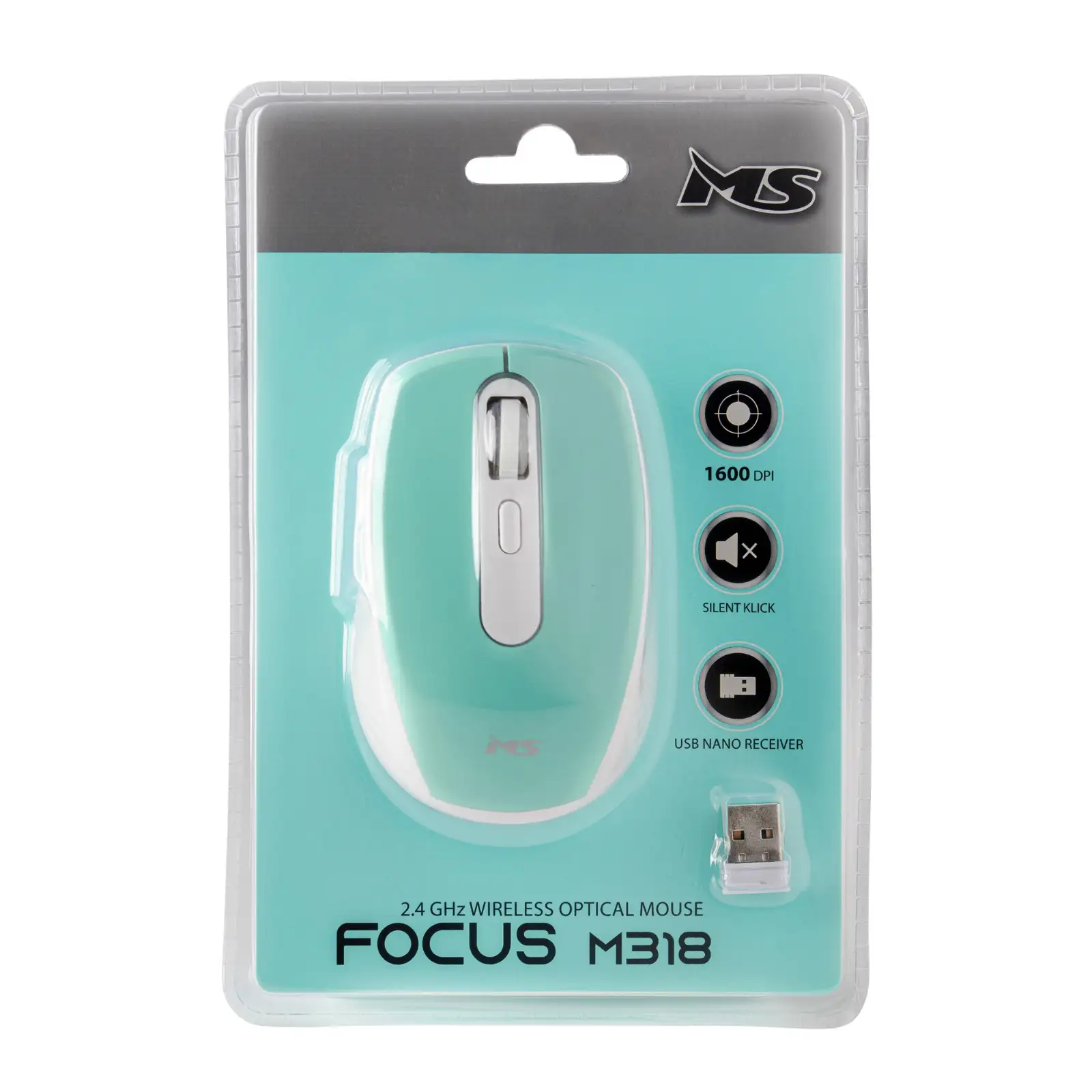 MYSZ BEZPRZEWODOWA MS FOCUS M318 ZIELONA — 5