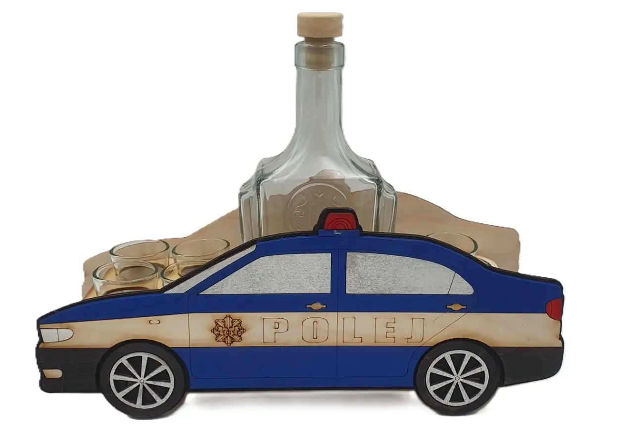 karafka POLICJA + 6 kieliszków