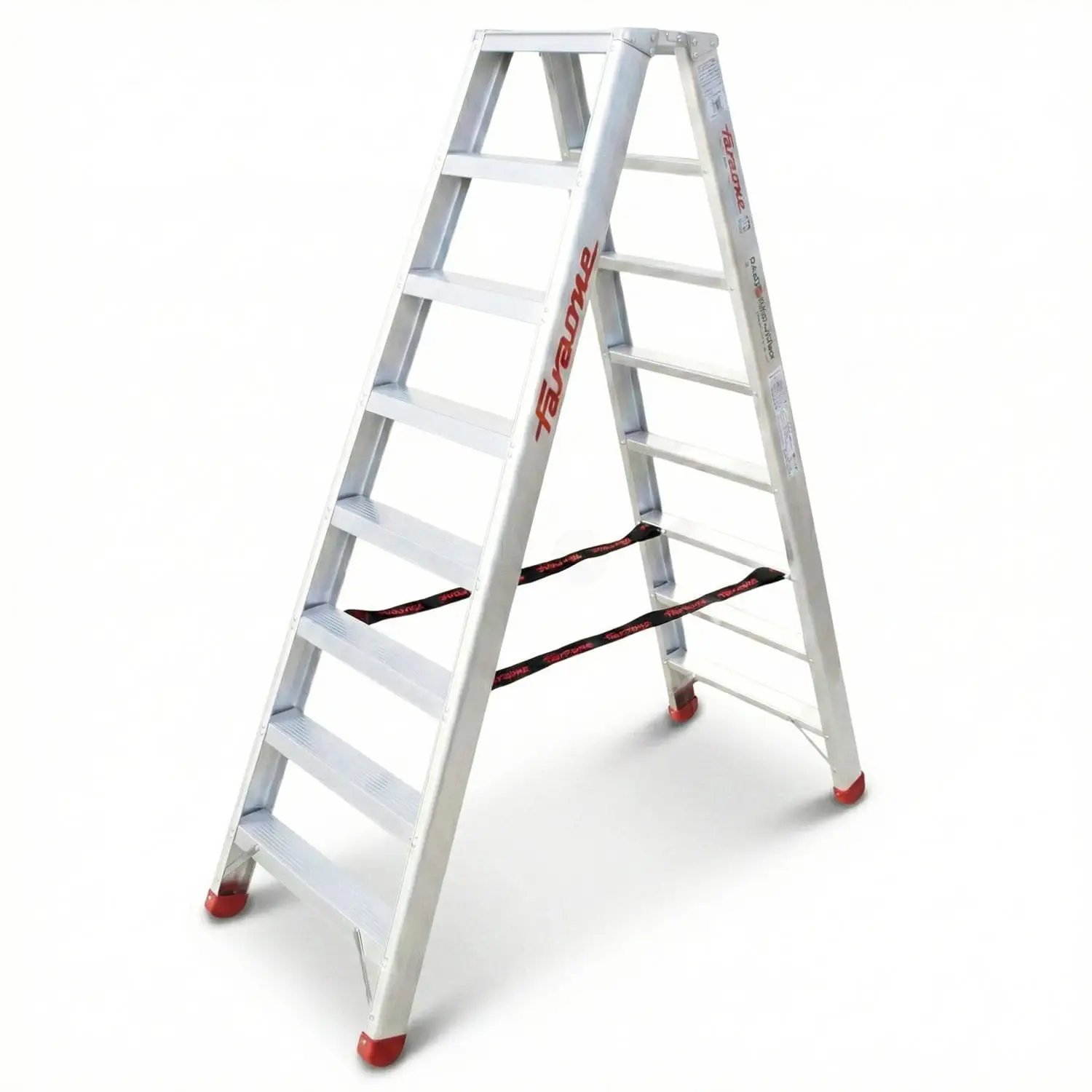 Drabina aluminiowa dwustronna składana profesjonalna 8 stopniowa FARAONE S2185ND - 3,20 m