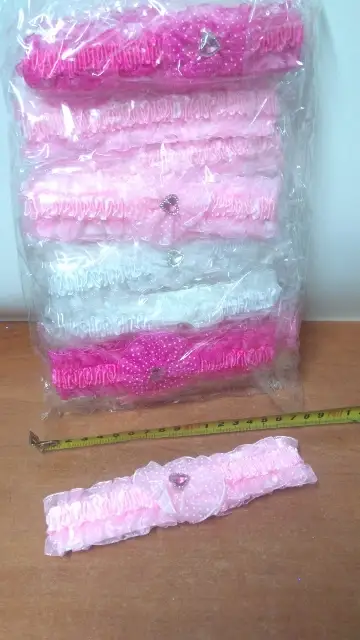 opaska do włosów 12szt MATERIAŁ+KWIAT