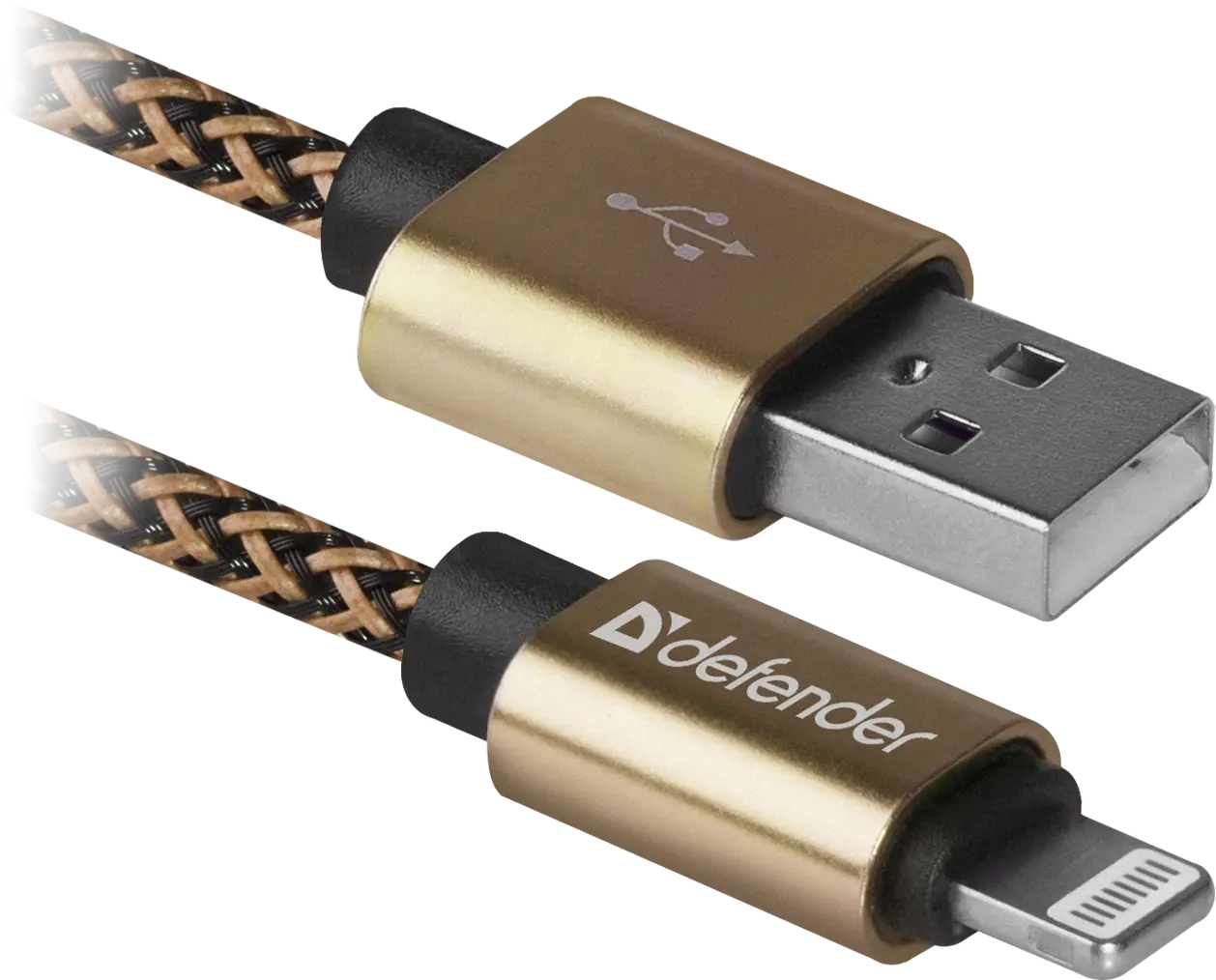KABEL DEFENDER USB-LIGHTNING 1,0m 2.1A ZŁOTY
