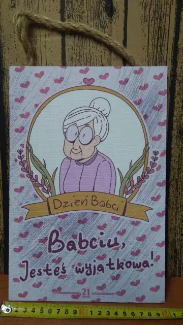 tabliczka/obraz do zawieszenia 20x30  BABCIU JESTEŚ WYJĄTKOWA