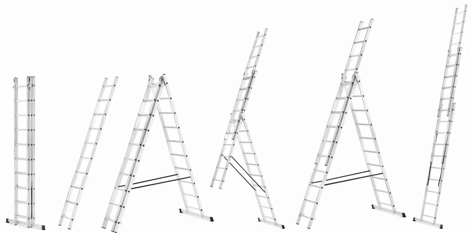 Drabina aluminiowa wielofunkcyjna z adaptacją na schody 3x10 HIGHER 150kg