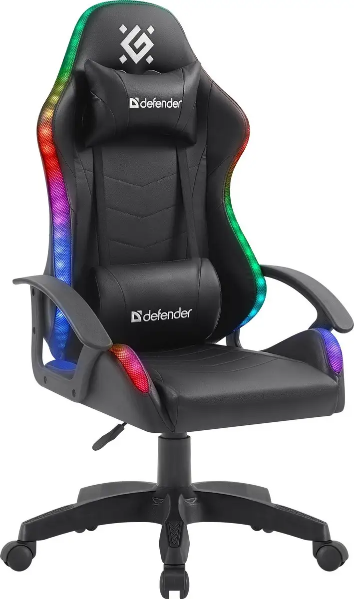 FOTEL DEFENDER FACTOR X CZARNY RGB GAMING — 12
