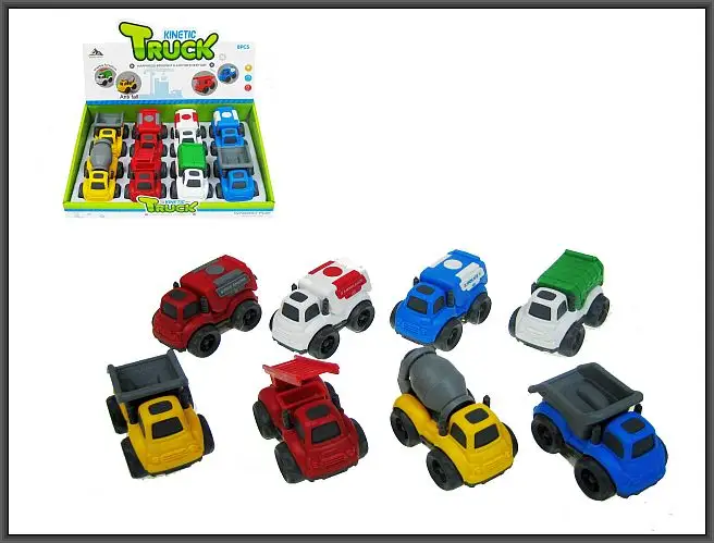 auto z napędem 11cm  CIĘŻARÓWKA MIX 8szt