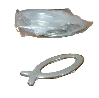 plakietka metalowa symbol chrześcijaństwa ryba 5 szt