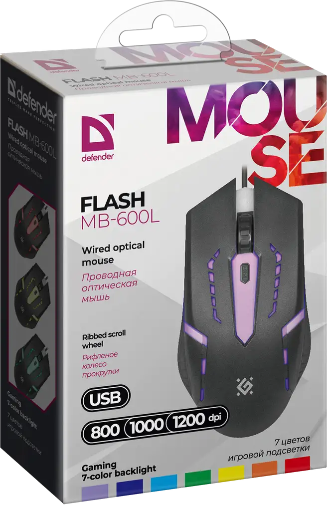 MYSZ DEFENDER FLASH MB-600L OPTIC LED 1200dpi 4P — 8
