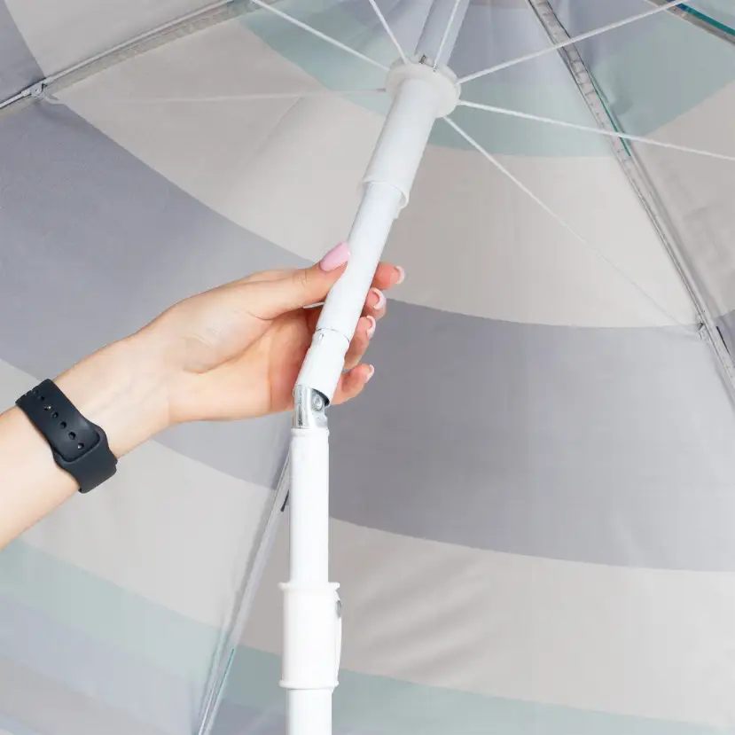 Parasol plażowy ogrodowy składany na balkon 180cm Paski biało-niebieskie — 4