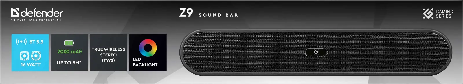 GŁOŚNIK DEFENDER SOUNDBAR Z9 16W LED BLUETOOTH — 8
