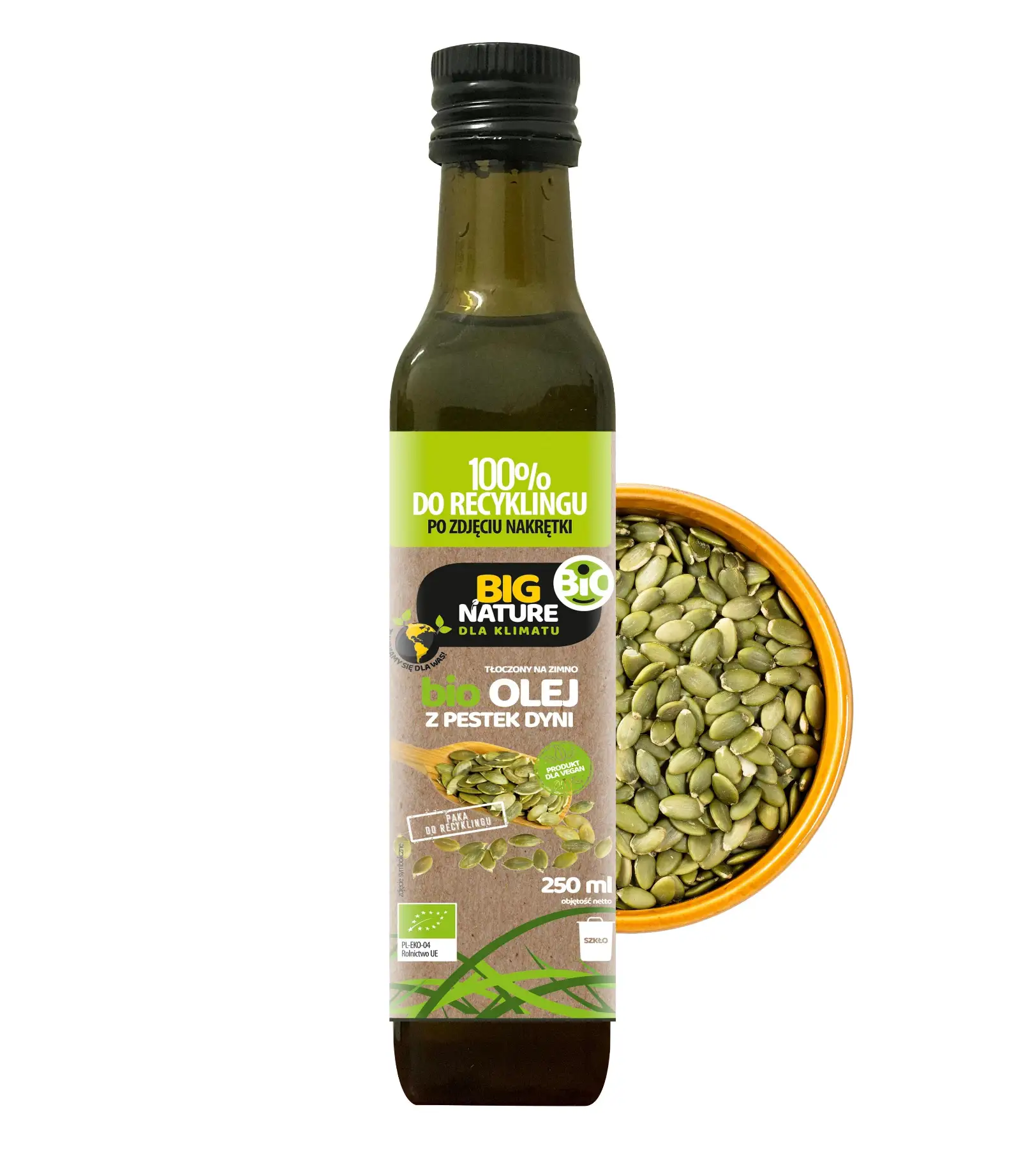 Olej z pestek dyni BIO tłoczony na zimno 250ml - BIG NATURE — 2