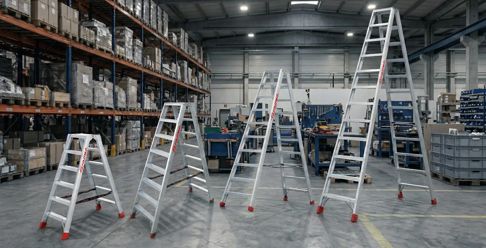 Drabina aluminiowa dwustronna składana profesjonalna 10 stopniowa FARAONE S2230ND - 3,40 m — 7