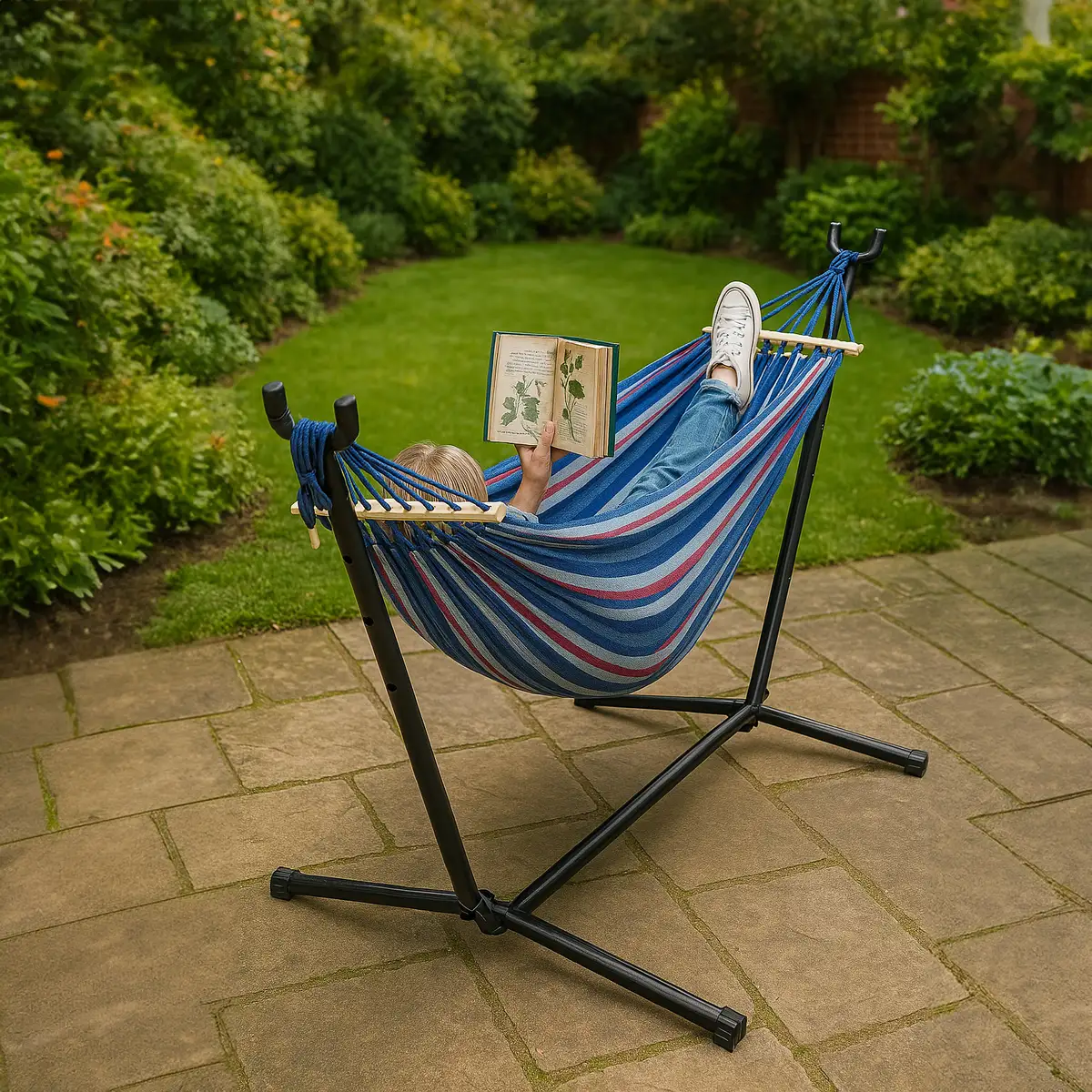 Hamak, huśtawka niebieski 260x150cm H03 Be-Active.pl